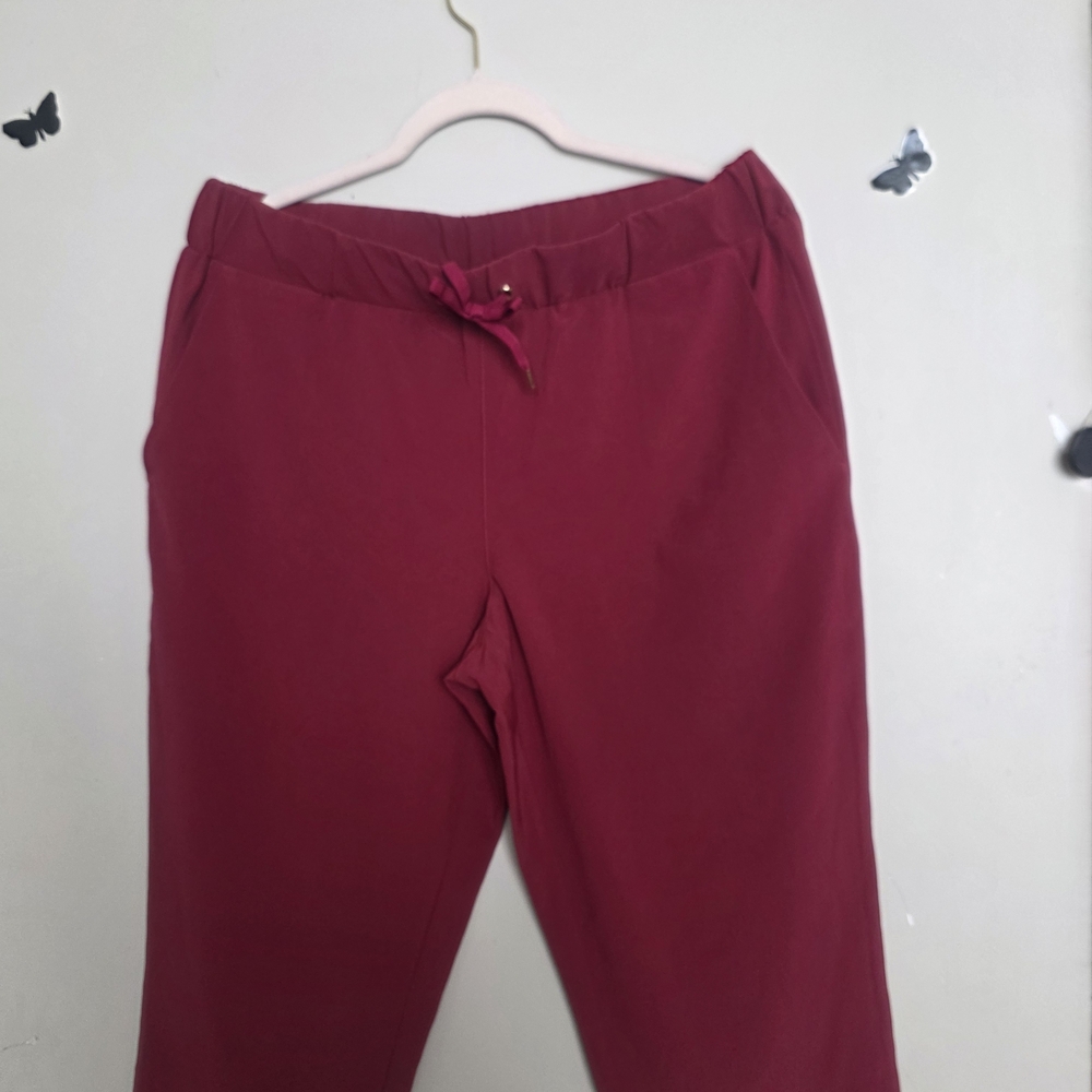 Chico's Red Sweatpants with Elastic Waistband